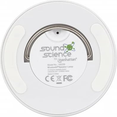 Altoparlant Bluetooth MANHATTAN me dritë LED, slot MicroSD, AUX, bardhë