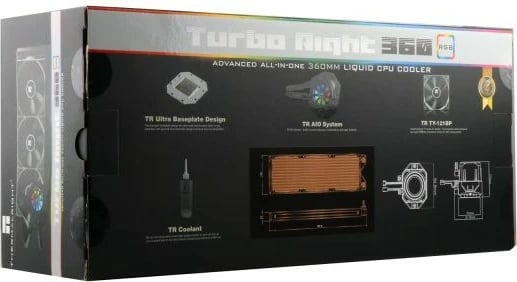 Ftohës i lëngshëm Thermalright Turbo Right 240C, All-in-one, 2x12cm, i zi