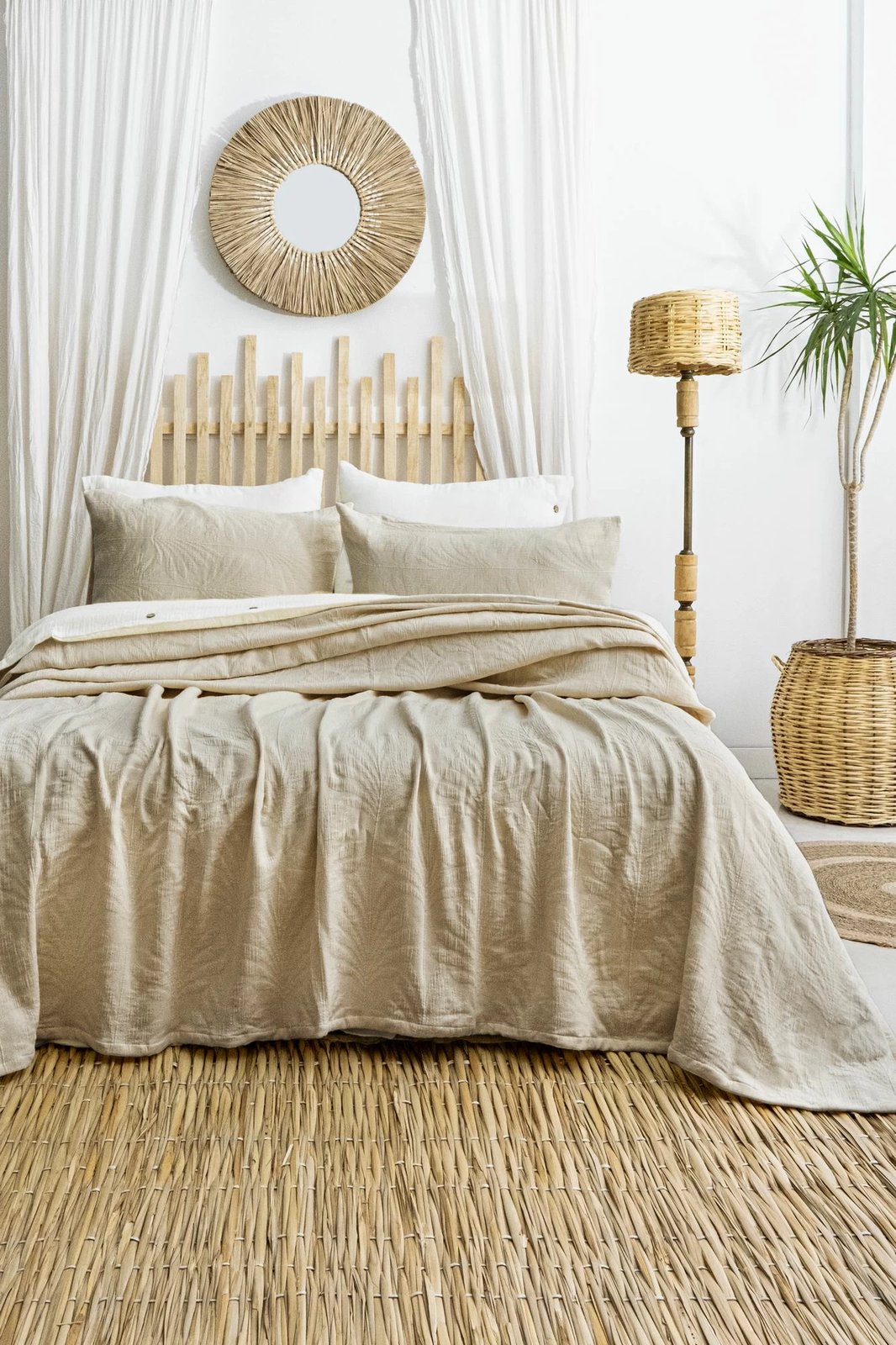 Set mbulesë dysheku dopio, Silvia, ngjyrë bezhë