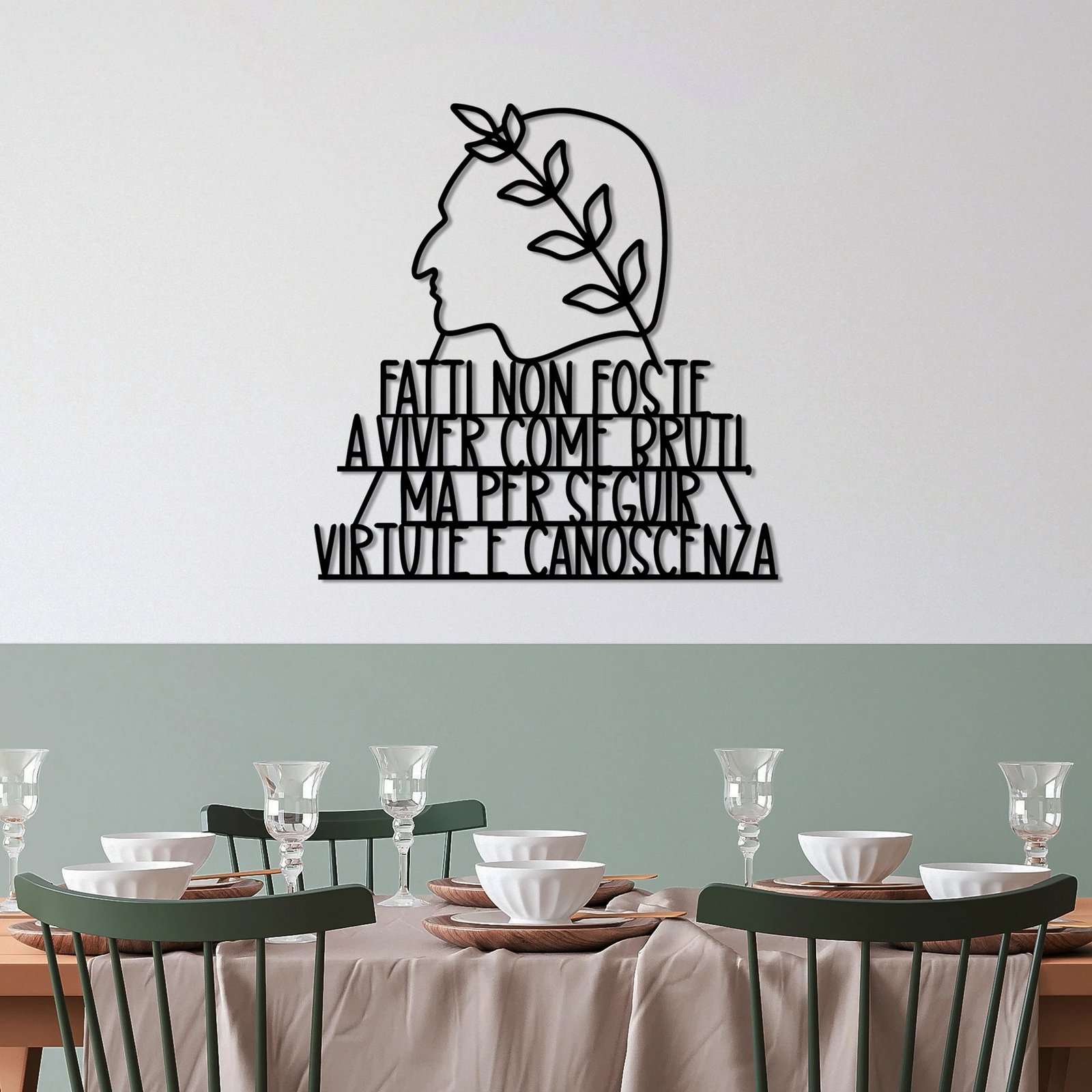 Aksesor dekorativ metalik për mur, Wallity, Fatti Non Foste 1, ngjyrë e zezë, 55x56cm