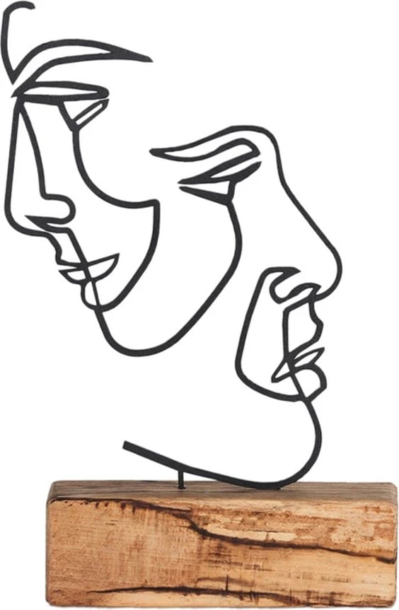 Objekt dekorativ Aberto Design, M-035, metal i zi, bazë druri