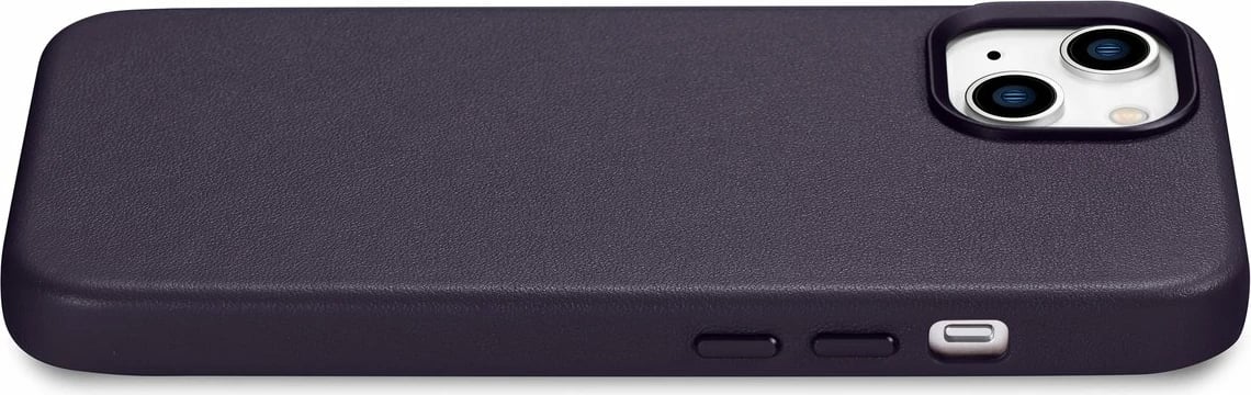 Mbështjellës iCarer për iPhone 14 Plus, lëkurë natyrale, MagSafe, Vjollcë e errët Mbështjellës iCarer për iPhone 14 Plus, lëkurë natyrale, MagSafe, Vjollcë e errët