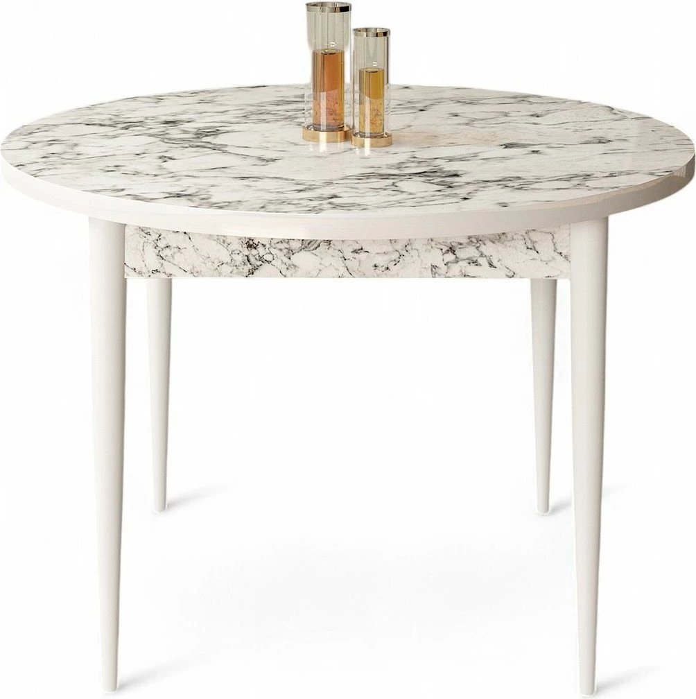 Tavolinë ngrënieje Hanah Home, Rox, mermer i bardhë, e bardhë