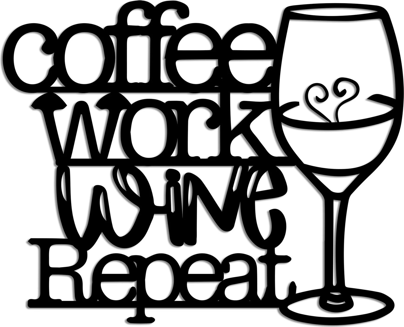 Aksesor dekorativ metalik për mur, Wallity, Coffee Repeat