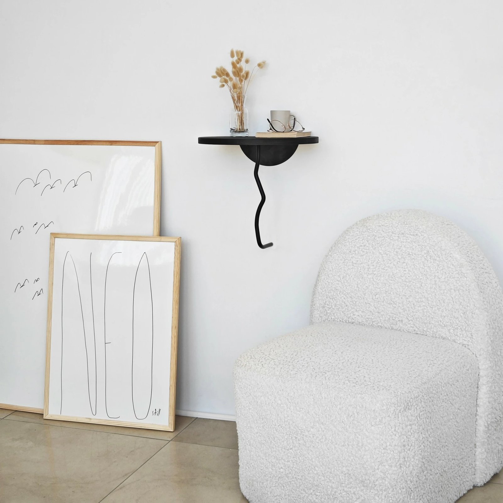 Raft muri Skye Decor Leo, i zi, antracit