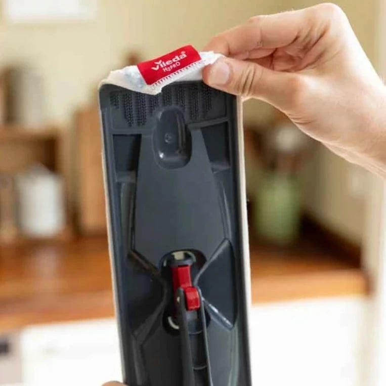 Pëlhurë zëvendësuese mop i sheshtë, Vileda, H2Pro 175787, mikrofiber, larje 60°C, 1 copë, blu e bardhë