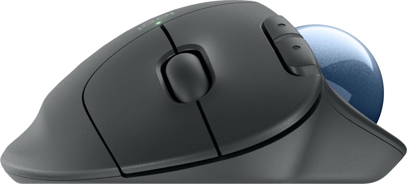 Maus Logitech ERGO M575S, Wireless Trackball, Graphite + Blue Ball
