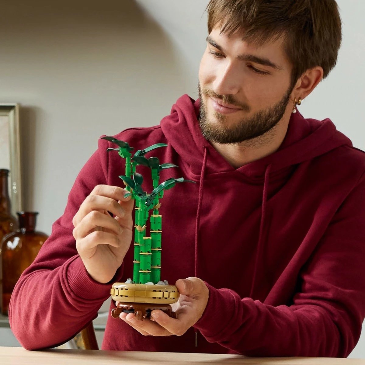 Set ndërtimi LEGO Botanical Collection Dracaena Sanderiana 10344, 325 pjesë, dekorim bambu, e gjelbër