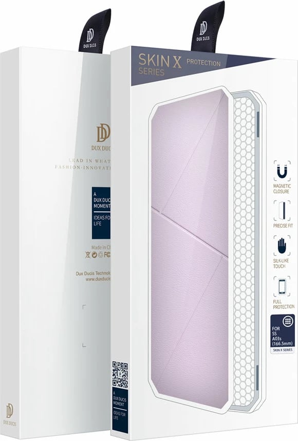 Mbështjellës Dux Ducis Skin X Bookcase për Samsung Galaxy A03s, rozë