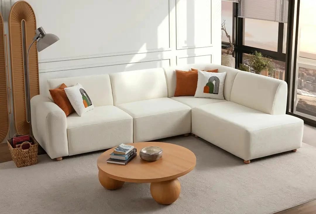 Këndore Atelier del Sofa S-Loft, e bardhë, e djathtë