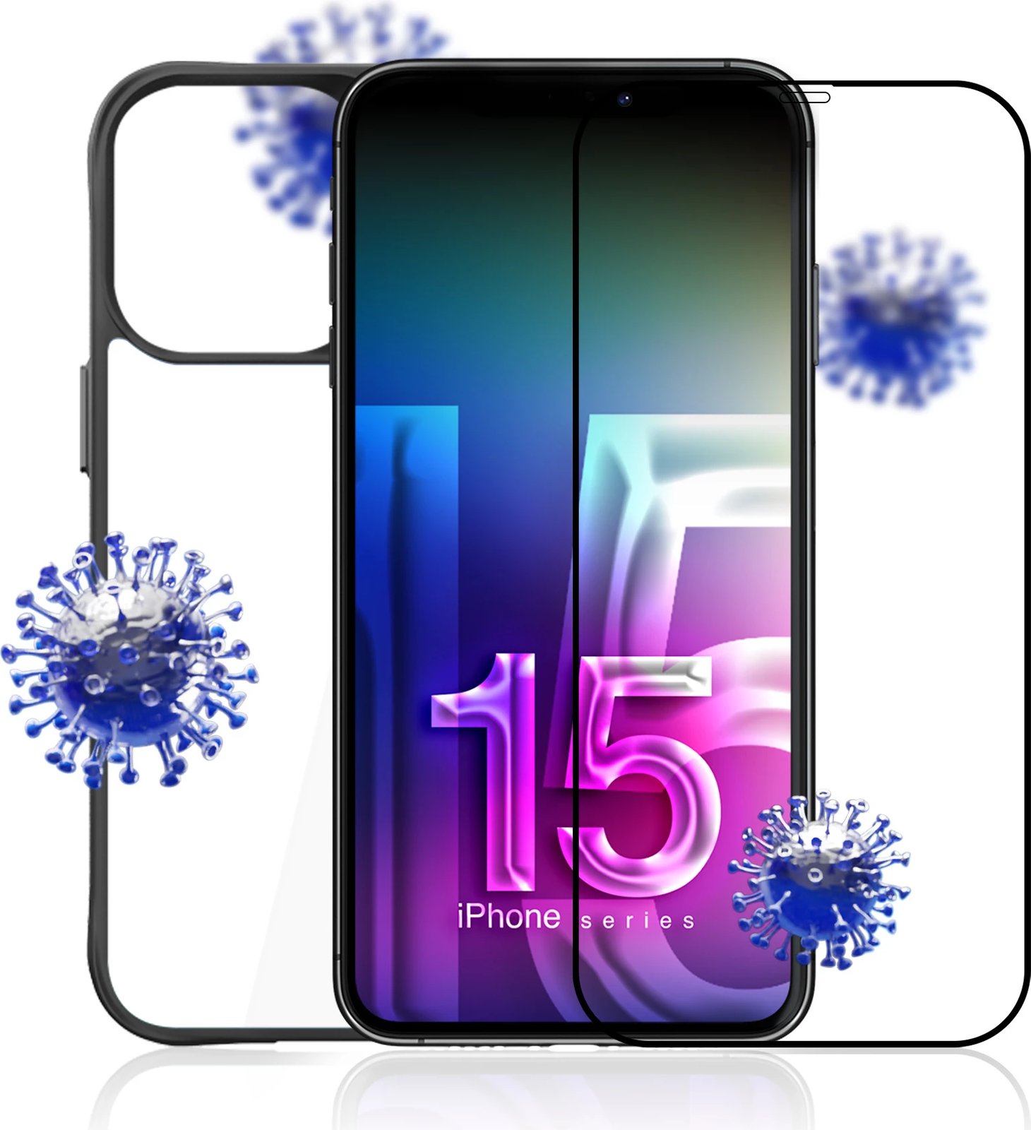 Mbështjellës 3mk Protection Comfort Set 4in1 për iPhone 15 Pro Max, Set me xham mbrojtës dhe mbrojtje lente