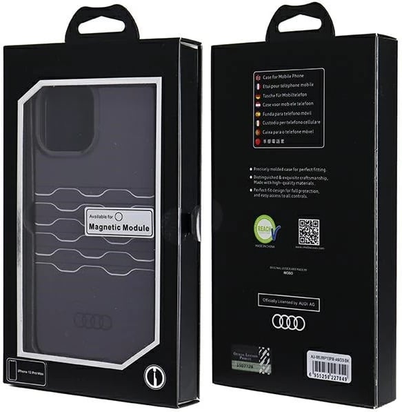 Mbështjellës Audi IML MagSafe për iPhone 13 Pro Max, i zi