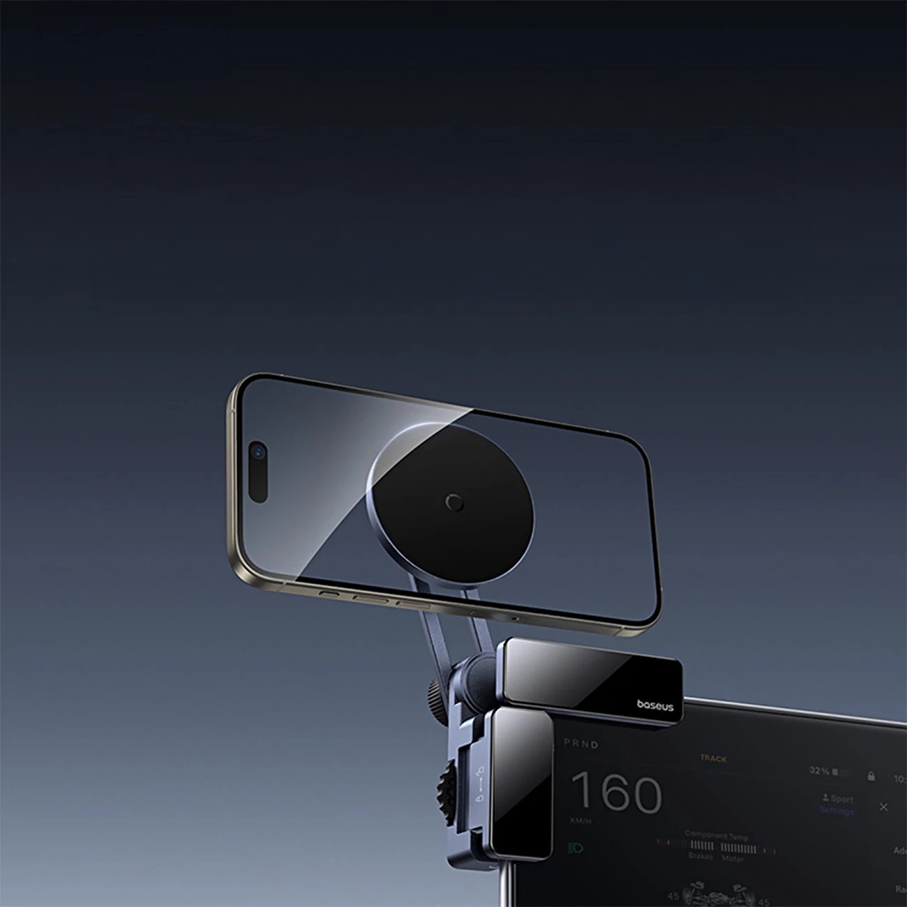 Mbajtës magnetik për celular Baseus MaxView, për ekran makine, MagSafe, Gri Mbajtës magnetik për celular Baseus MaxView, për ekran makine, MagSafe, Gri