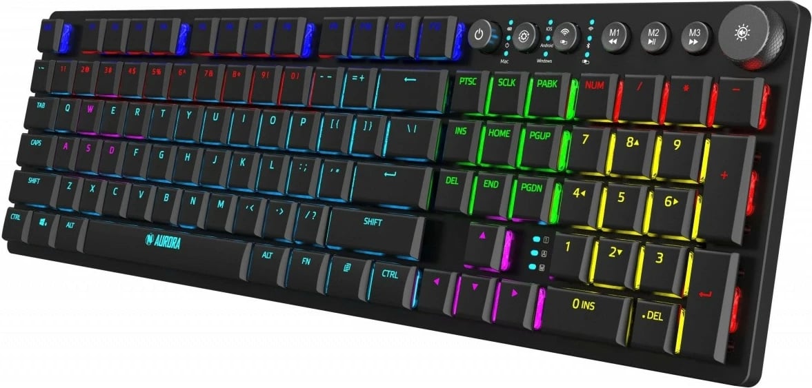 Tastierë mekanike gaming iBOX Aurora K-6, LED, me kabllo/pa kabllo, e zezë
