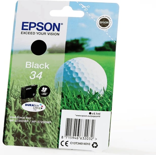 Patron boje, Epson, 34 / C13T34614010, 6.1 ml, deri 350 faqe, Standard, e zezë