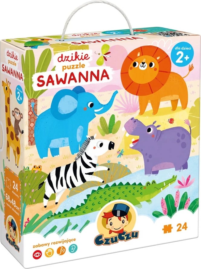 Puzzle CzuCzu Wild Puzzle Savanna, 24 pjesë, për fëmijë, shumëngjyrëshe