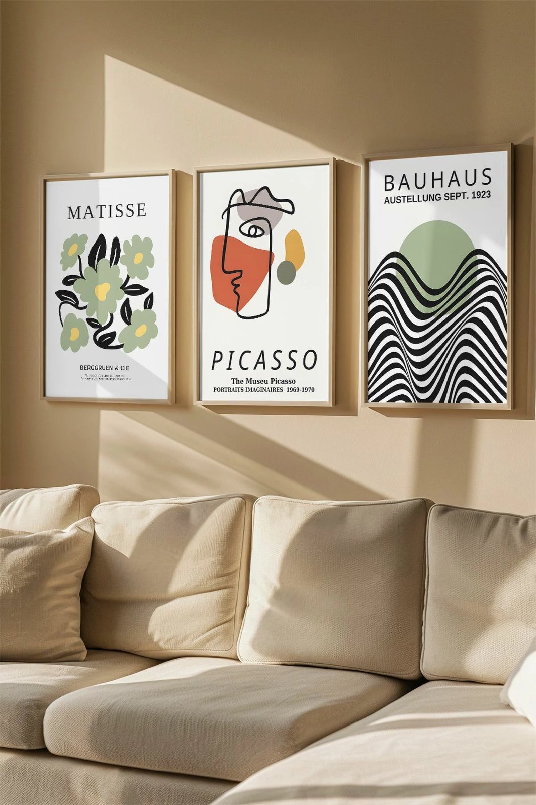 Pikturë dekorative me kornizë (3 copë), Wallity, Artvmodel13-Ahsap