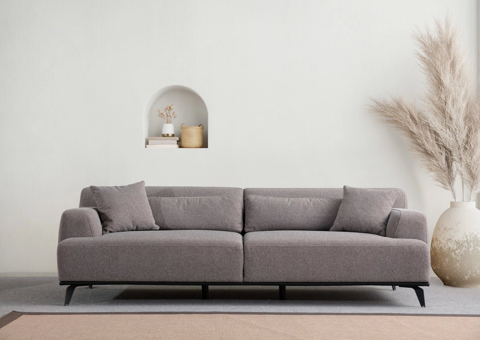 Kauç 3-ulëse Atelier del Sofa, Jaguar 3, ngjyrë kafe dhe gri