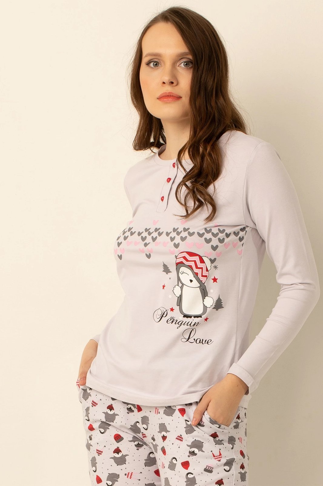 Pizhama grash, ngjyrë gri, Jumeon 002-000659, set