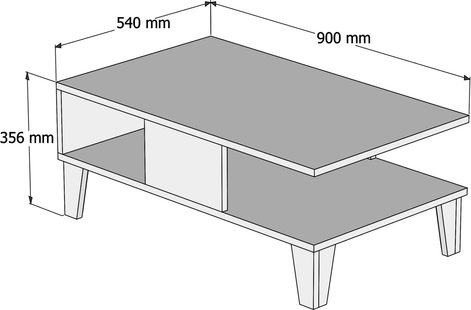 Tavolinë kafeje Skye Decor, ngjyrë lis dhe mermer, Sumer O2030