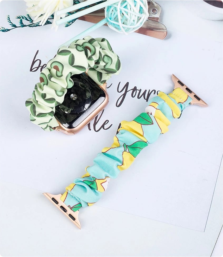 Rrip tekstili për Apple Watch Hurtel, elastik, me lule, Blu Rrip tekstili për Apple Watch Hurtel, elastik, me lule, Blu