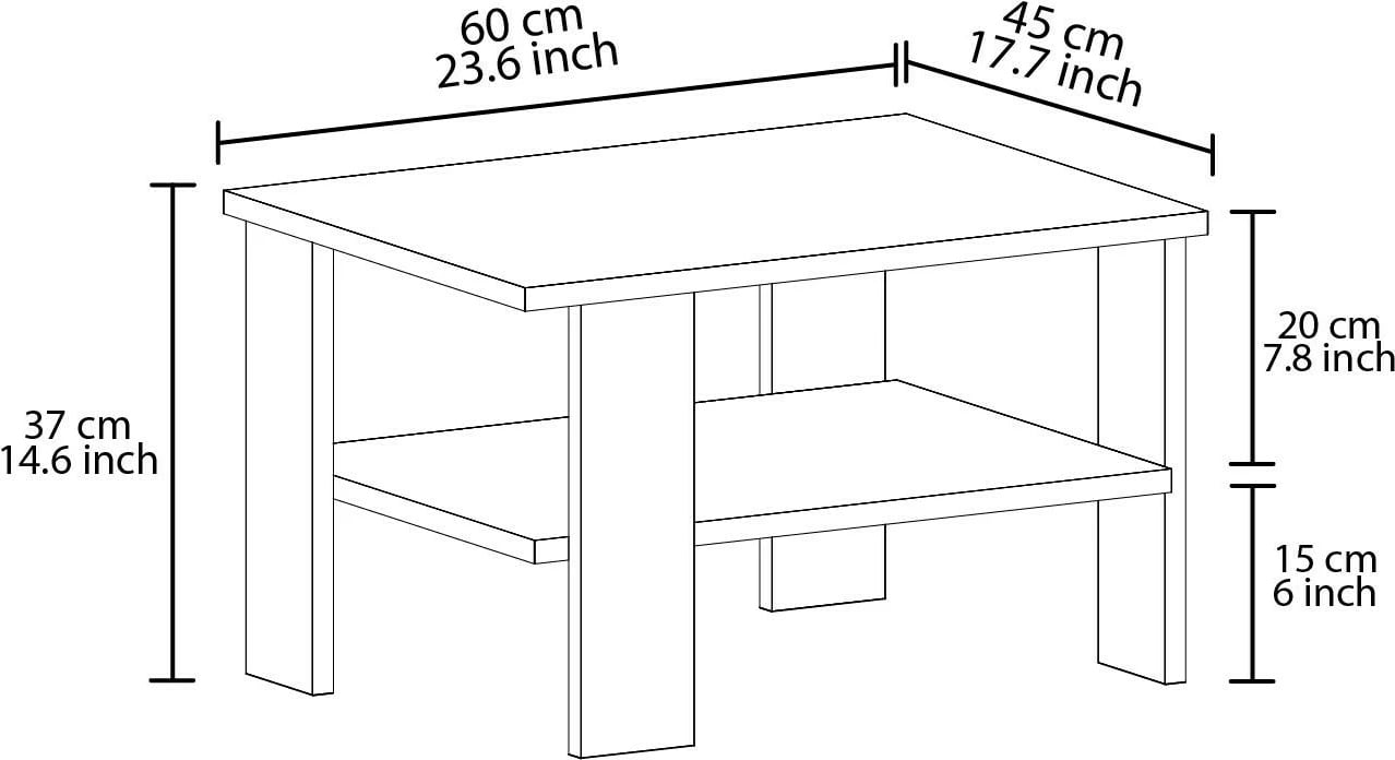 Tavolinë e ulët për kafe, Skye Decor, Duama, e bardhë