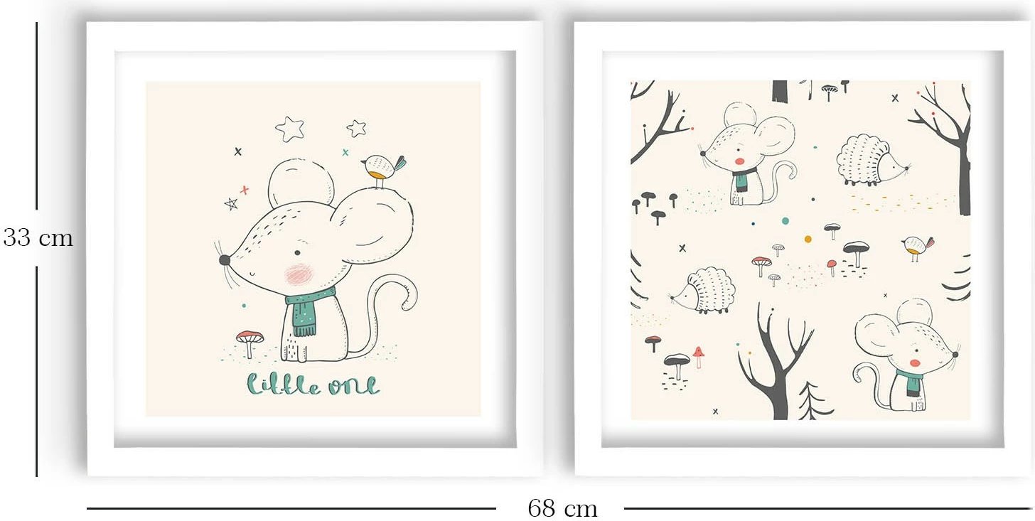 Pikturë dekorative me kornizë MDF (2 copë), Wallity, 2P3333BCT-004