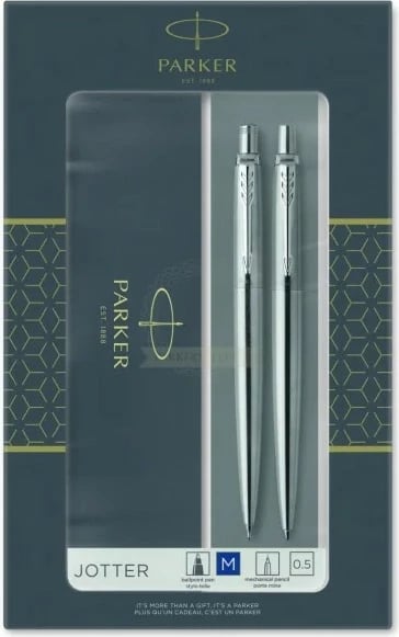Set stilolaps & laps mekanik PARKER Jotter, çelik inox, argjend