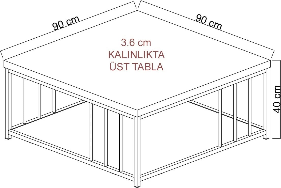 Tavolinë kafeje Skye Decor, anthracite, e zezë