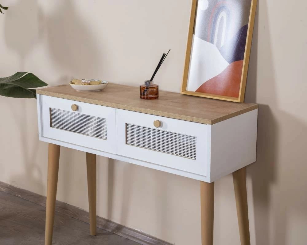 Komodë Skye Decor, Calvin, e bardhë dhe lis