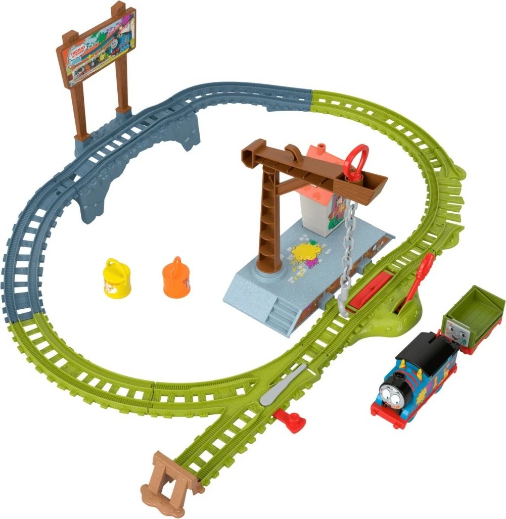 Set lodër treni Fisher Price Thomas & Friends Paint Delivery, plastikë, shumëngjyrësh