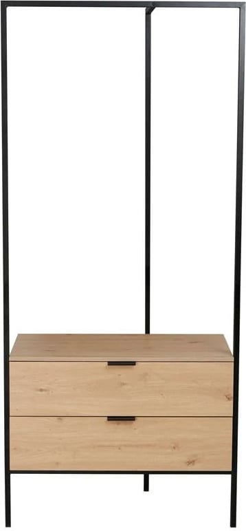 Rrjetë organizimi rrobash LANDMEGA Nextdeco me dy sirtarë, H190x85x45cm, ngjyrë lisi