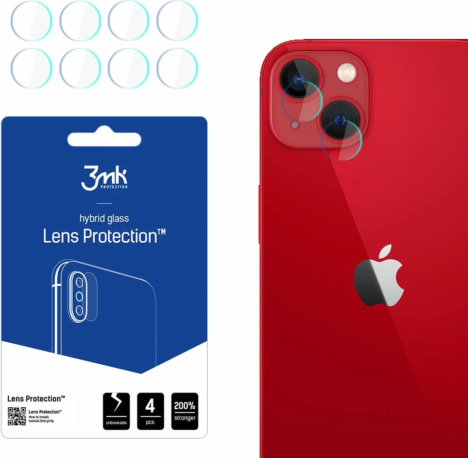 Xham mbrojtës kamerës 3mk Protection Lens Protection për iPhone 13 mini, Transparent
