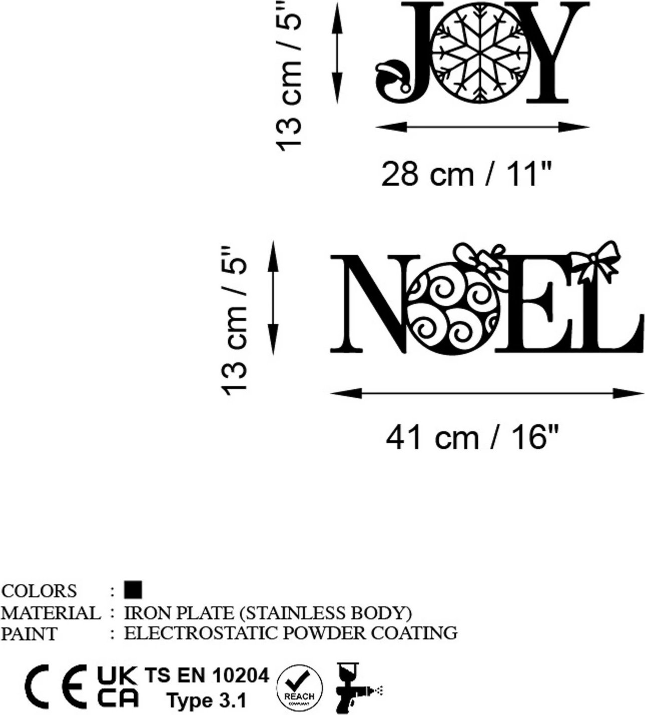 Aksesor dekorativ metalik për mur, Wallity, Vit i Ri 3