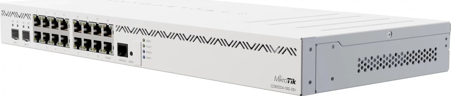 Router MikroTik CCR2004-16G-2S+, 16 porte LAN, 2 SFP+, i zi