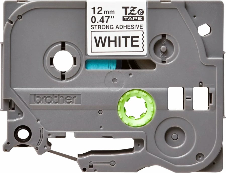 Kasetë etiketuese Brother TZe-S231, 12mm, ngjitës i fortë, zi në të bardhë, 8m