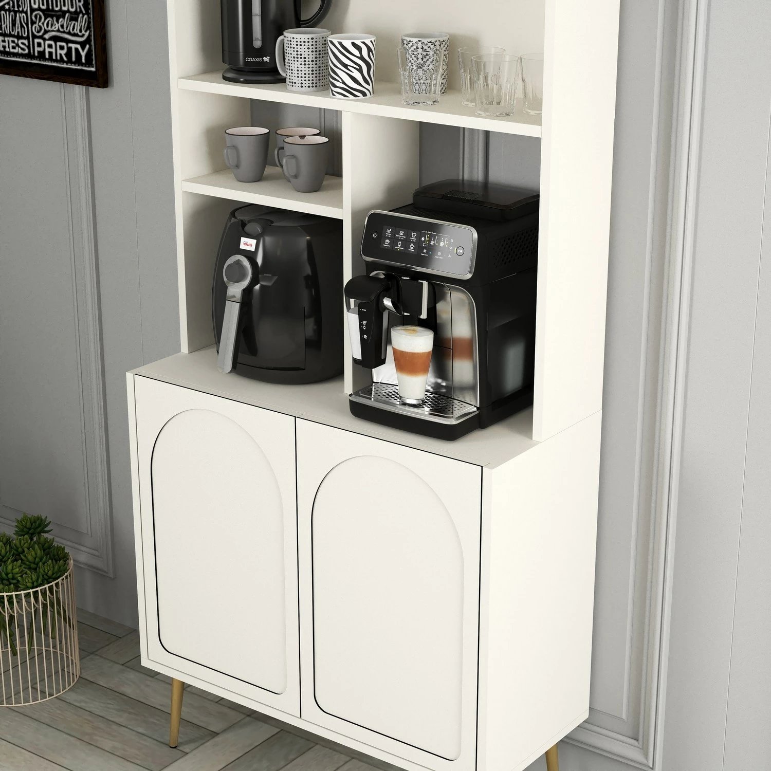 Dollap për kafe, krem dhe ari, Skye Decor Lyon 80