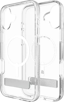 Mbështjellës Zagg Crystal Palace Snap Kickstand MagSafe për iPhone 16 Plus, Transparent