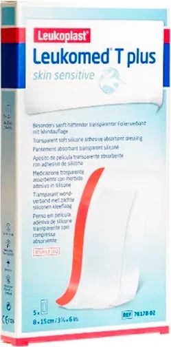 Fashë mjekësore transparente BSN Medical Leukomed T plus skin sensitive 8x15cm 5 copë