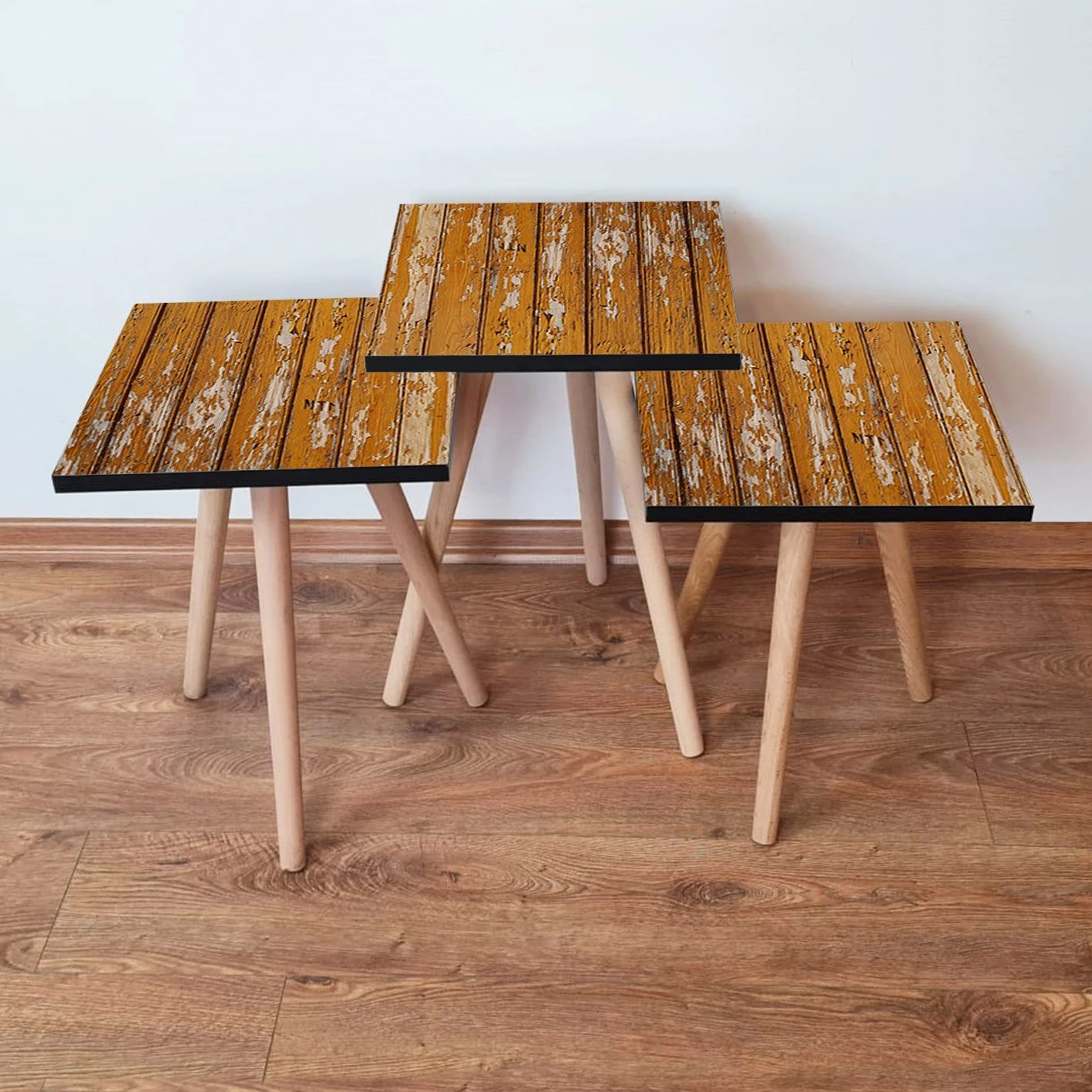 Set tavolinash ndihmëse të vendosshme (3 copë), Skye Decor, 3Shp343, ngjyrë camel