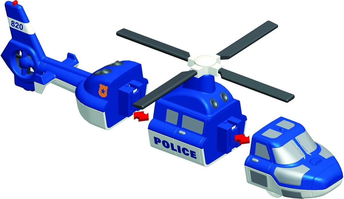 Set lodrash magnetike MalBlo, MALIK, 0316, 3 automjete policie, Blu