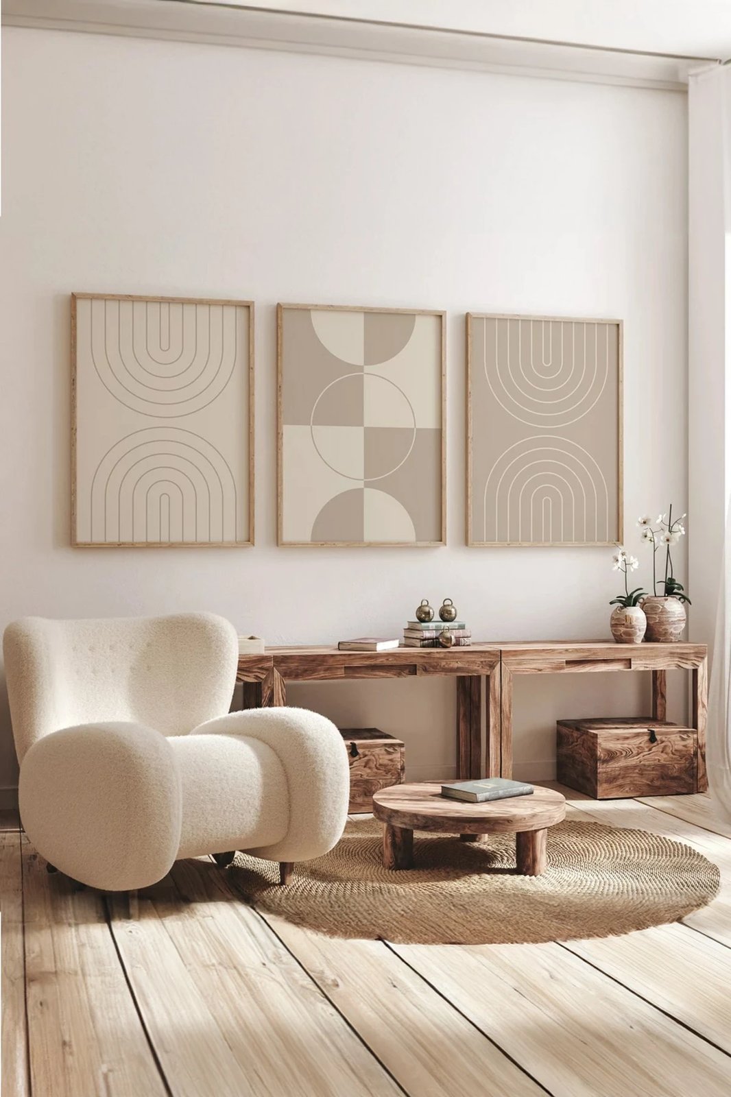 Pikturë dekorative me kornizë, set prej 3 copash, Wallity, 3Dartsohoset22