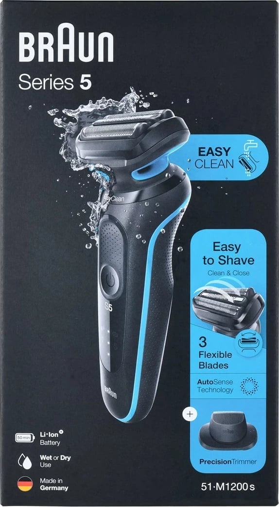 Makinë rroje Braun Series 5 51-M1200s, e zezë, blu