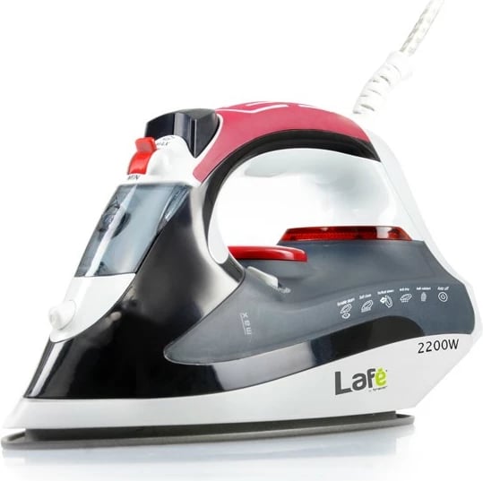 Hekur me avull Lafe LAF02b, 2200W, Qeramik, Zi/Kuq