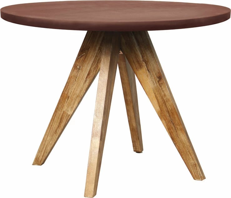 Tavolinë Pompei, ngjyrë e kuqe ndryshku, 120x120x74.5