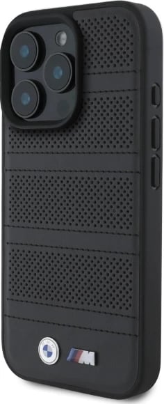 Mbështjellës BMW M Perforated And Stitched Line MagSafe për iPhone 16 Pro Max, i zi