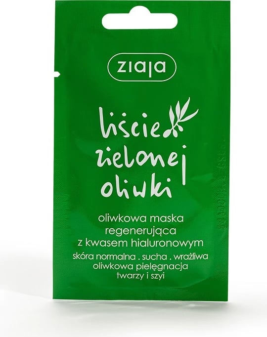 Maskë për fytyrë për femra Ziaja Green Olive Leaves Olive Mask Regenerating me acid hialuronik, 7ml
