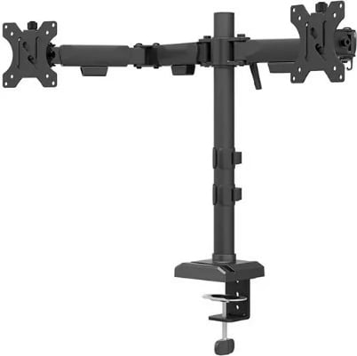 Krah monitori për tavolinë Neomounts DS60-600BL2, për 2 monitorë, Çelik, E zezë