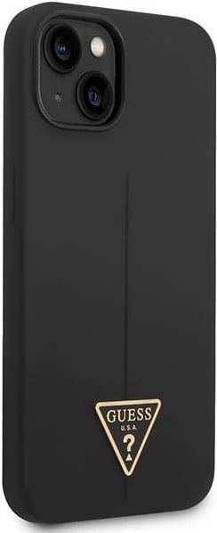 Mbështjellës Guess GUHCP14MSLTGK për iPhone 14 Plus 6.7", silikon, i zi