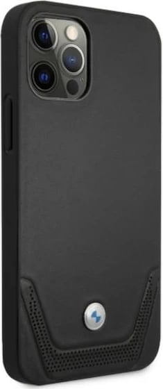 Mbështjellës BMW BMHCP12LRSWPK për iPhone 12 Pro Max, Hardcase, Lëkurë, E zezë